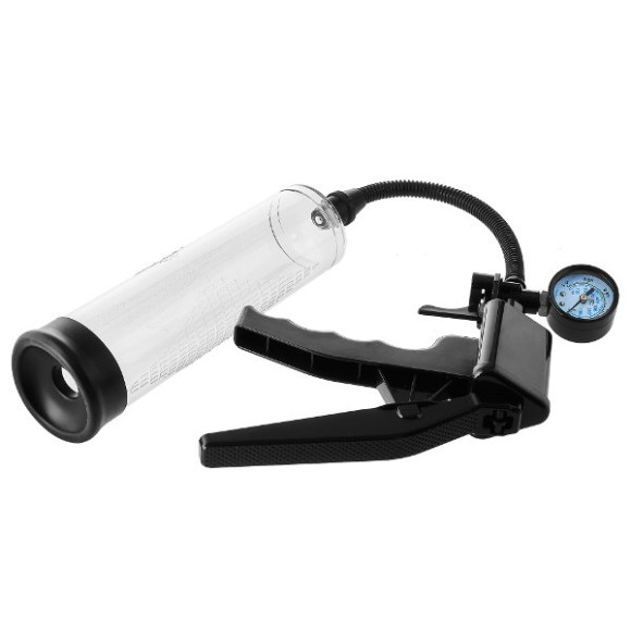 Прозрачная вакуумная помпа с манометром Deluxe Pistol Penis Pump Прозрачная вакуумная помпа с манометром Deluxe Pistol Penis Pump
