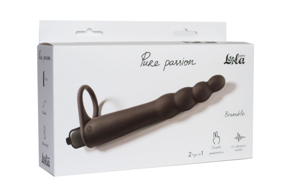 Черная вибронасадка для двойного проникновения Bramble - 16,5 см. Черная вибронасадка для двойного проникновения Bramble - 16,5 см.