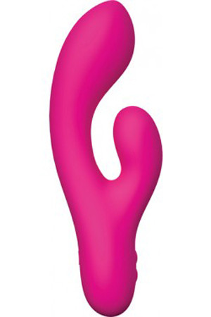 Розовый перезаряжаемый вибромассажер Whooper Swan со стимулятором клитора - 18,8 см. Розовый перезаряжаемый вибромассажер Whooper Swan со стимулятором клитора - 18,8 см.