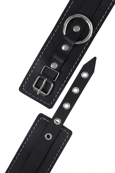 Черные двухслойные оковы с белой строчкой Черные двухслойные оковы с белой строчкой