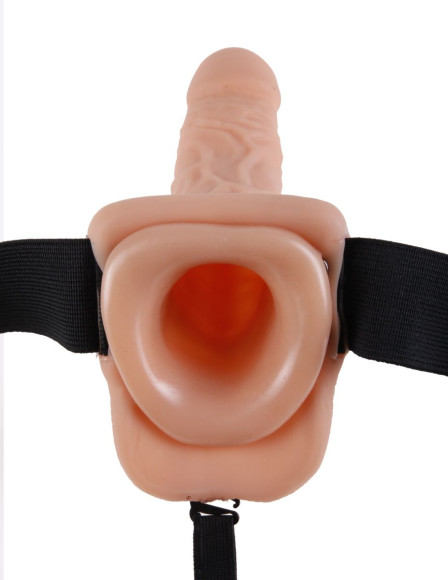 Телесный полый страпон Hollow Strap-On with Balls - 18,9 см. Телесный полый страпон Hollow Strap-On with Balls - 18,9 см.