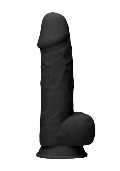 Черный фаллоимитатор Realistic Cock With Scrotum - 21,5 см. Черный фаллоимитатор Realistic Cock With Scrotum - 21,5 см.