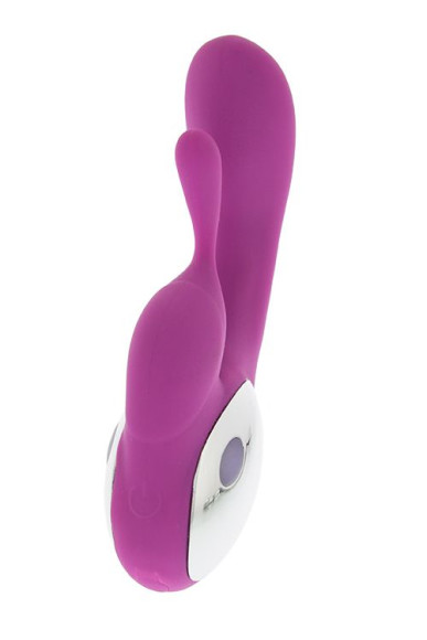 Фиолетовый вибратор с клиторальным отростком NAGHI NO.4 - 13,5 см. Фиолетовый вибратор с клиторальным отростком NAGHI NO.4 - 13,5 см.