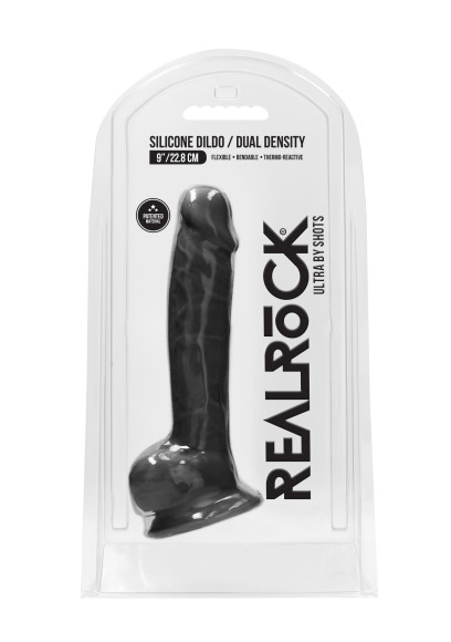 Черный фаллоимитатор Realistic Cock With Scrotum - 22,8 см. Черный фаллоимитатор Realistic Cock With Scrotum - 22,8 см.