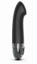 Черный вибратор с функцией электростимуляции Right on Ron - 17 см.