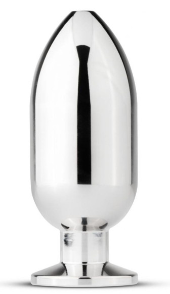 Серебристая анальная пробка Sinner Big Metal Buttplug - 10 см.