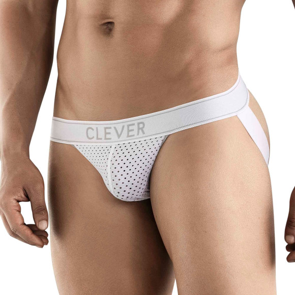 Белые перфорированные трусы-джоки Clever Ambar Jockstrap Белые перфорированные трусы-джоки Clever Ambar Jockstrap