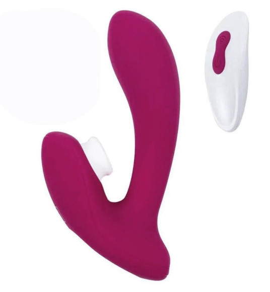 Бордовый вибратор для точки G с вакуум-волновой стимуляцией клитора Venus Бордовый вибратор для точки G с вакуум-волновой стимуляцией клитора Venus