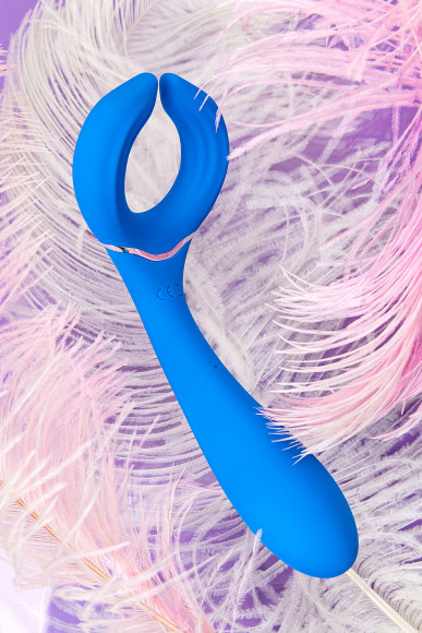 Голубой многофункциональный вибратор Whally - 18,5 см. Голубой многофункциональный вибратор Whally - 18,5 см.