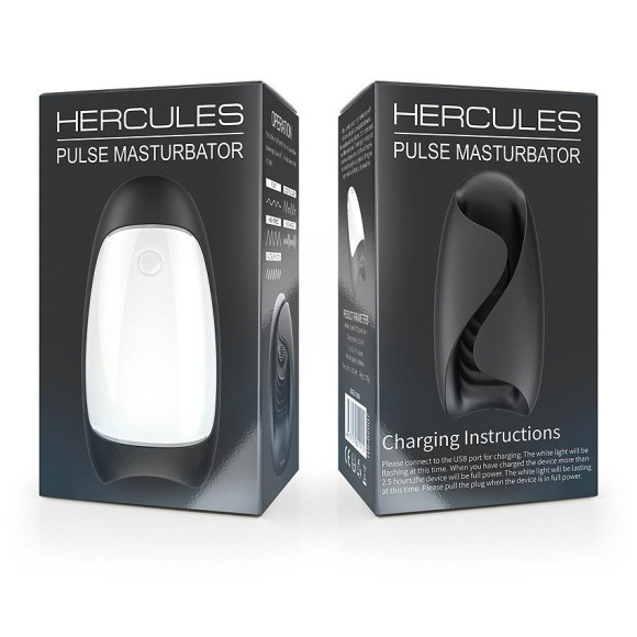 Черно-белый сквозной вибромастурбатор Hercules