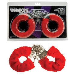 Меховые красные наручники VARIATIONS Меховые красные наручники VARIATIONS