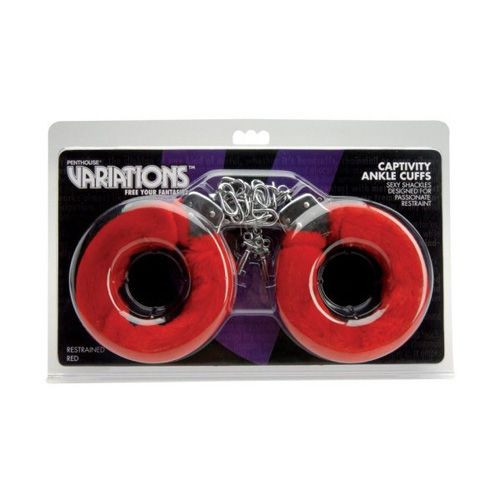 Меховые красные наручники VARIATIONS Меховые красные наручники VARIATIONS