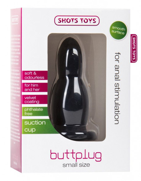 Чёрная анальная пробка Buttplug Small - 9,4 см. Чёрная анальная пробка Buttplug Small - 9,4 см.