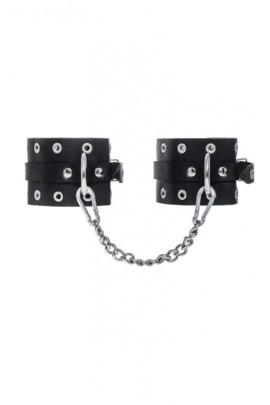 Черные однослойные оковы с люверсами Черные однослойные оковы с люверсами
