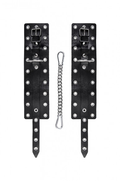 Черные однослойные оковы с люверсами Черные однослойные оковы с люверсами