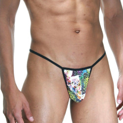 Сексуальные трусы-стринги с цветочным принтом и черной окантовкой Сексуальные трусы-стринги с цветочным принтом и черной окантовкой