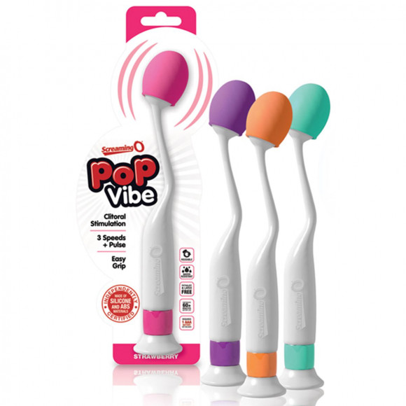 Изогнутый вибростимулятор с розовой виброголовкой Изогнутый вибростимулятор с розовой виброголовкой