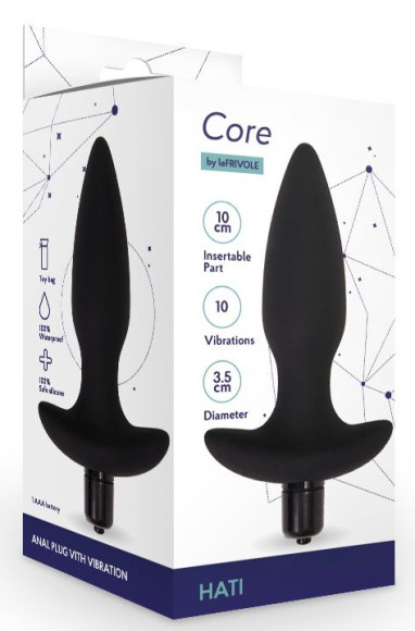 Черная анальная вибропробка Hati - 14,5 см. Черная анальная вибропробка Hati - 14,5 см.