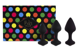 Набор из 3 черных анальных пробок Bibi Butt Plug Set Набор из 3 черных анальных пробок Bibi Butt Plug Set