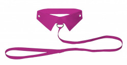 Розовый кожаный воротник с поводком Pink OUCH! Розовый кожаный воротник с поводком Pink OUCH!