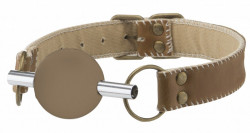 Коричневый силиконовый кляп-шар на кожаных ремешках Коричневый силиконовый кляп-шар на кожаных ремешках