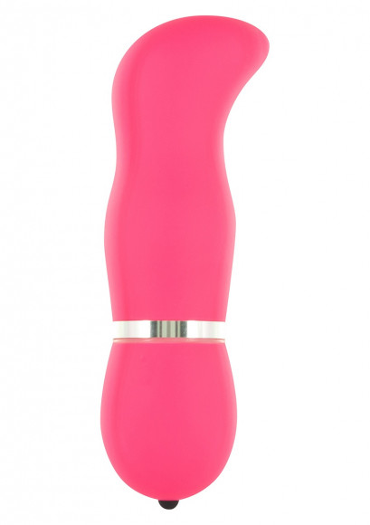 Розовый вибромассажер с заннутым кончиком FUNKY VIBELICIOUS G SPOT - 12 см. Розовый вибромассажер с заннутым кончиком FUNKY VIBELICIOUS G SPOT - 12 см.