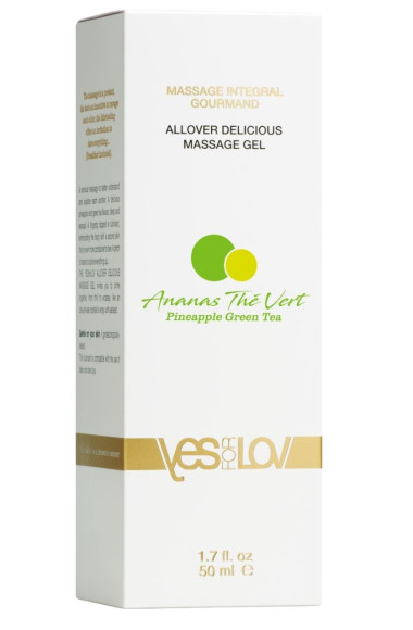 Универсальный массажный гель 3-в-1 Allover Delicious с ароматом ананаса и зеленого чая - 50 мл. Универсальный массажный гель 3-в-1 Allover Delicious с ароматом ананаса и зеленого чая - 50 мл.