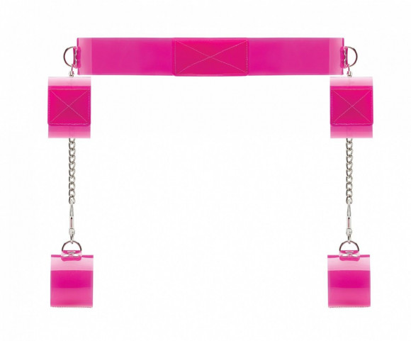 Розовый ошейник c наручниками Розовый ошейник c наручниками