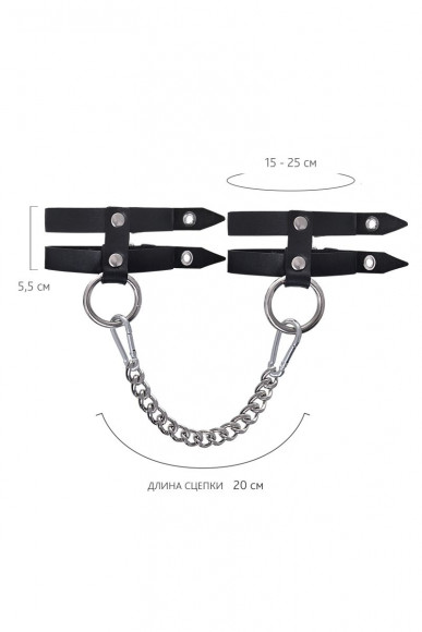 Черные однослойные оковы из двух ремешков Черные однослойные оковы из двух ремешков