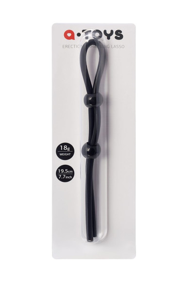 Черное лассо на пенис с двумя бусинами Черное лассо на пенис с двумя бусинами