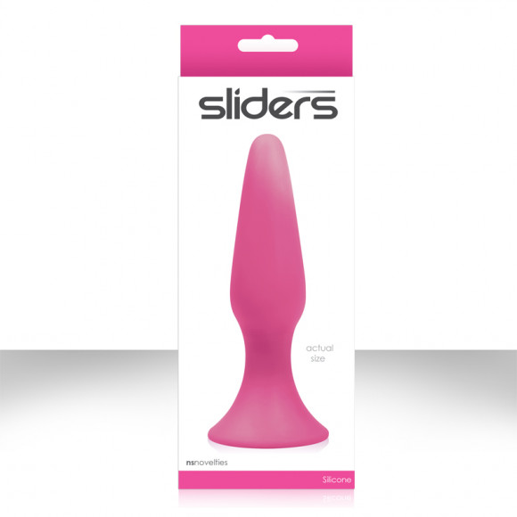 Розовая анальная пробка Sliders Silicone Anal Plugs Large на присоске - 15,2 см. Розовая анальная пробка Sliders Silicone Anal Plugs Large на присоске - 15,2 см.