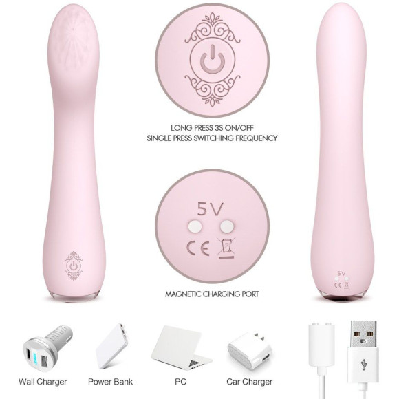 Нежно-розовый вибратор LISA с рельефной головкой - 19,3 см. Нежно-розовый вибратор LISA с рельефной головкой - 19,3 см.