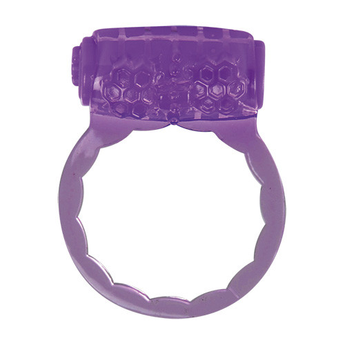 Фиолетовое эрекционное виброкольцо VIBRATING COCK RING ACE BUDDY