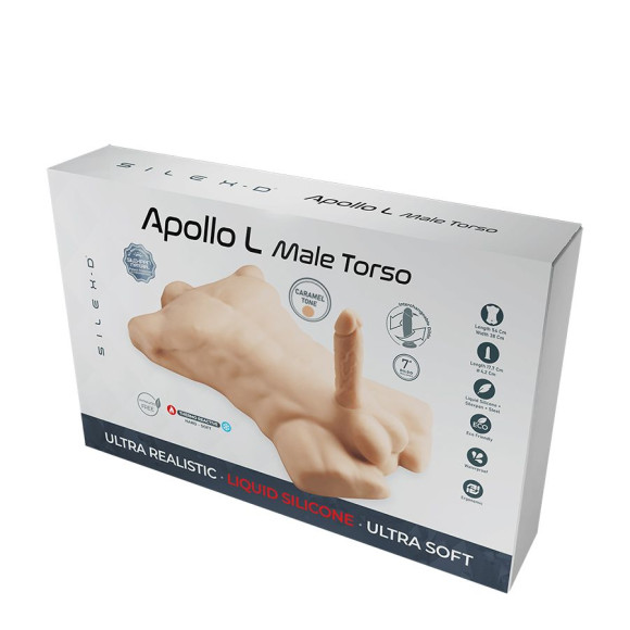 Карамельный мужской торс с фаллоимитатором SILEXD Apollo L 7 