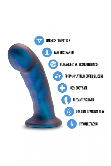 Синяя насадка-фаллоимитатор Rebellion 5.75 Inch Pegging Dildo - 14,6 см.