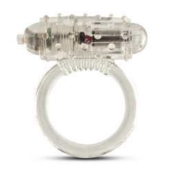 Прозрачное эрекционное виброкольцо VIBRATING COCK RING ERECTION MASTER