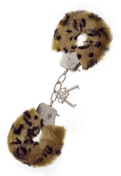 Леопардовые наручники METAL HANDCUFF WITH PLUSH LEOPARD Леопардовые наручники METAL HANDCUFF WITH PLUSH LEOPARD