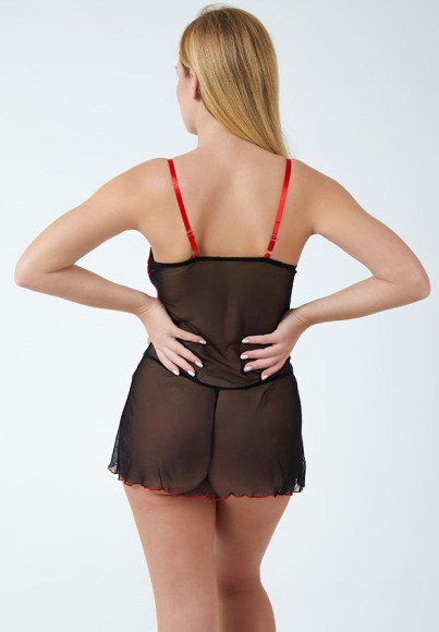 Нежная сорочка с атласной лентой под грудью и феромонами Нежная сорочка с атласной лентой под грудью и феромонами