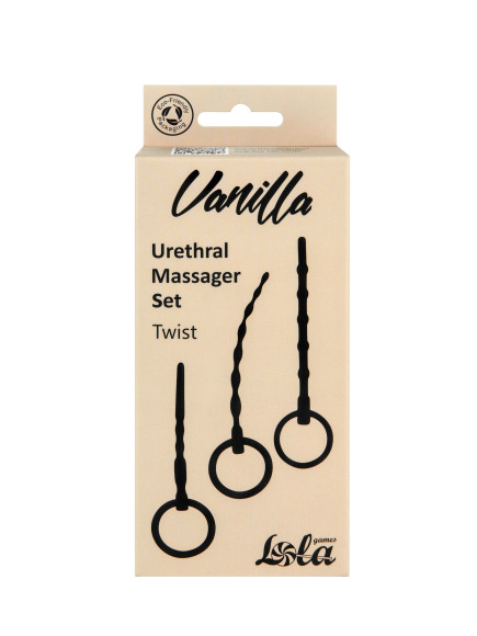 Набор из 3 черных уретральных массажеров Twist Набор из 3 черных уретральных массажеров Twist