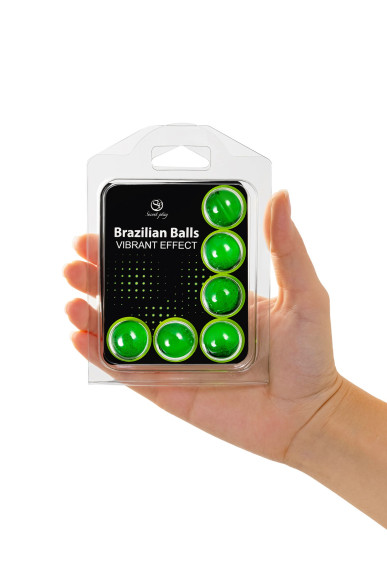 Набор из 6 шариков с массажным маслом Brazilian Balls с эффектом вибрации Набор из 6 шариков с массажным маслом Brazilian Balls с эффектом вибрации