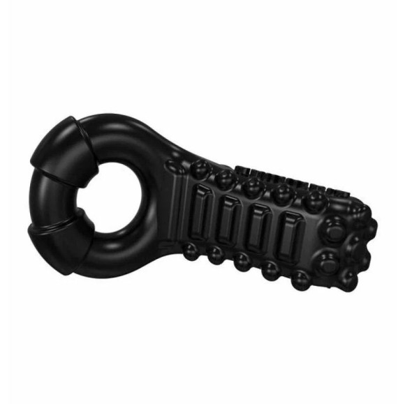 Чёрное эрекционное виброкольцо Tickle Чёрное эрекционное виброкольцо Tickle