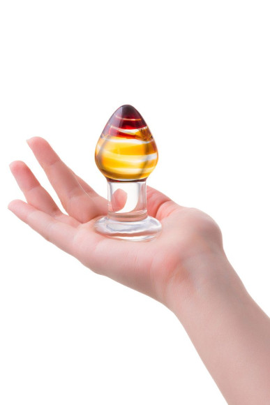 Стеклянная анальная пробка-стимулятор - 9 см. Стеклянная анальная пробка-стимулятор - 9 см.