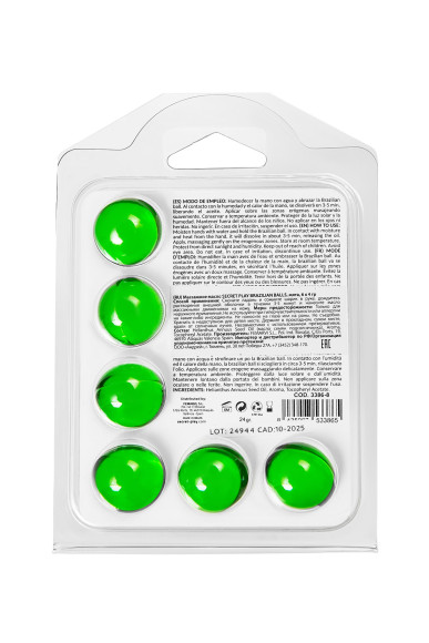 Набор из 6 шариков с массажным маслом Brazilian Balls с ароматом мяты Набор из 6 шариков с массажным маслом Brazilian Balls с ароматом мяты