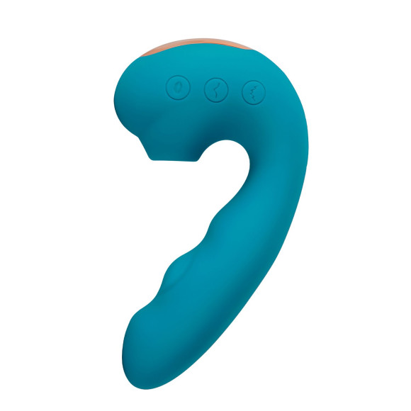 Голубой вибратор Tara с вакуумной стимуляцией и функцией постукивания Голубой вибратор Tara с вакуумной стимуляцией и функцией постукивания