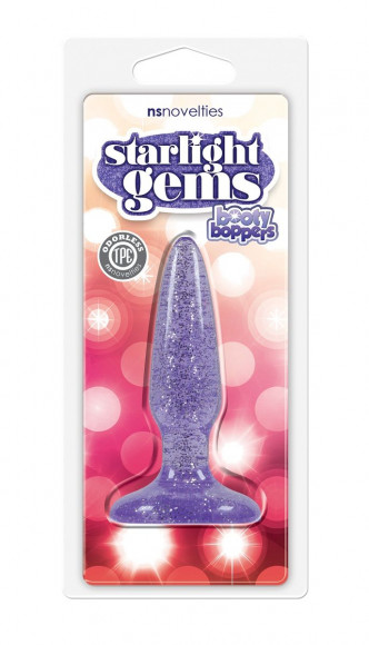 Фиолетовая анальная пробка с блёстками Booty Boppers Mini - 8,1 см. Фиолетовая анальная пробка с блёстками Booty Boppers Mini - 8,1 см.