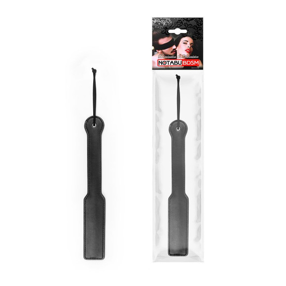 Черная гладкая шлепалка NOTABU с широкой ручкой - 32 см. Черная гладкая шлепалка NOTABU с широкой ручкой - 32 см.