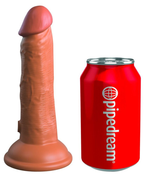 Фаллоимитатор цвета карамели 6  Vibrating Silicone Dual Density Cock - 17,8 см.