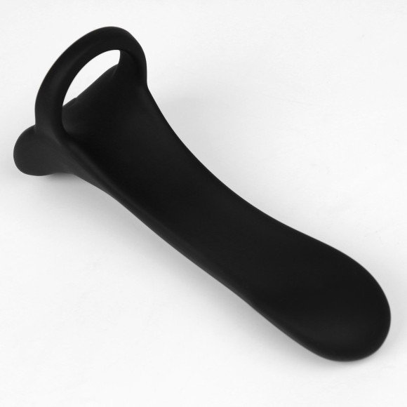 Черная насадка на член с 20 режимами вибрации - 14,5 см Черная насадка на член с 20 режимами вибрации - 14,5 см