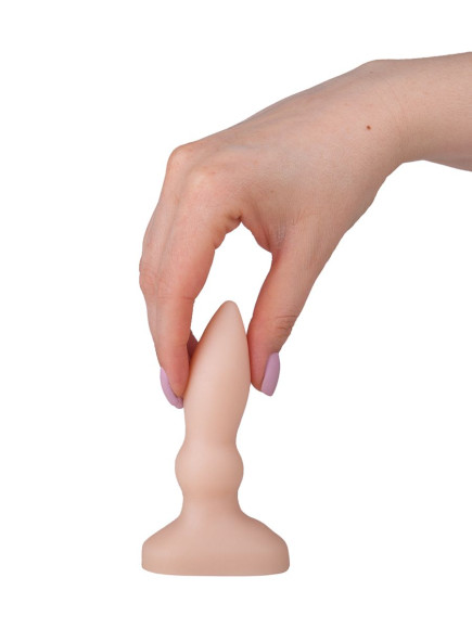 Телесный анальный плаг с каплевидным кончиком - 10 см. Телесный анальный плаг с каплевидным кончиком - 10 см.