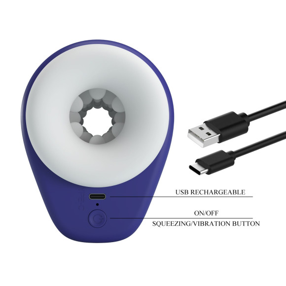 Синий автоматический вибромастурбатор Dj Lady Синий автоматический вибромастурбатор Dj Lady